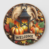 ウェルカム秋ランタン ラージ壁時計 (正面)