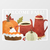 ウェルカム秋、パンプキンコーヒーとパイ ウィンドウサイン (シート)