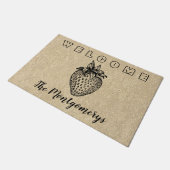 ウェルカム素朴ブラックストロベリパーソナライズされたー ドアマット (アングル)