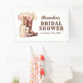 ウェルカム素朴ブーツバブリー女性のカーボーイブライダルシャワー 横断幕 (インサイチュ)