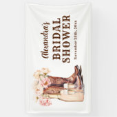 ウェルカム素朴ブーツバブリー女性のカーボーイブライダルシャワー 横断幕 (縦)