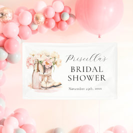 ウェルカム素朴ブーツバブリー女性のカーボーイブライダルシャワー 横断幕