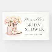 ウェルカム素朴ブーツバブリー女性のカーボーイブライダルシャワー 横断幕 (横)