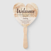 ウェルカム素朴・ウッド・ウェディング・パーティーとプログラム ハンドファン (正面)