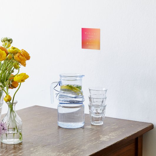 ウェルカム結婚のサイン実在サンセットグラデーション金箔 箔ポスター (レイダウン (キッチン))