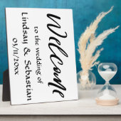 ウェルカム結婚のサインTabletop Plake with Easel フォトプラーク (側面)