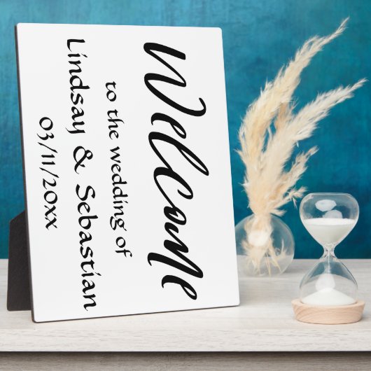 ウェルカム結婚のサインTabletop Plake with Easel フォトプラーク (側面)