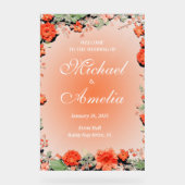 ウェルカム結婚のサンセットオイタリアンレンジフローラ アクリルサイン (正面)