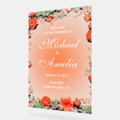 ウェルカム結婚のサンセットオイタリアンレンジフローラ アクリルサイン (傾斜)