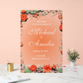 ウェルカム結婚のサンセットオイタリアンレンジフローラ アクリルサイン (ウェディング)