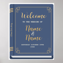 ウェルカム結婚の図書館サイン作家ラブストーリー ポスター