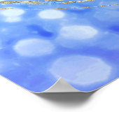 ウェルカム結婚の婚約金ゴールドフレームブルー ポスター (角)