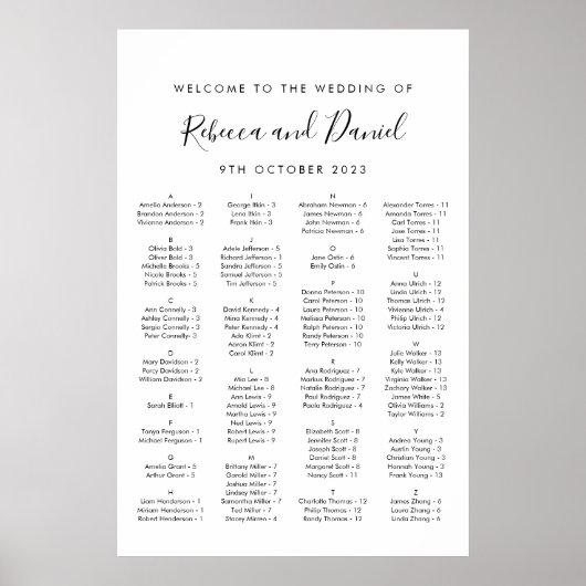 ウェルカム結婚の座席表 ポスター (正面)