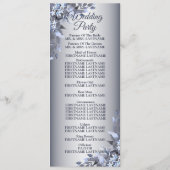 ウェルカム結婚ズネイビーブルーフローラシルバーエレガント プログラム (裏面)
