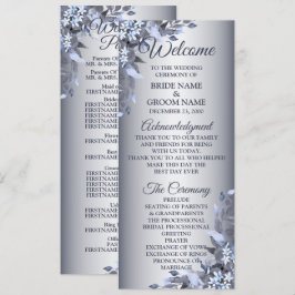 ウェルカム結婚ズネイビーブルーフローラシルバーエレガント プログラム