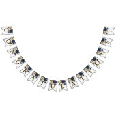 ウェルカム結婚ズネイビーブルーホワイトゴールデンフローラ バンティングフラッグ (全)