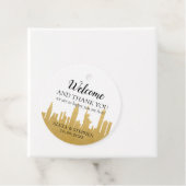 ウェルカム結婚ズバッグニューヨークシティNYCスカイライン金ゴールド フェイバータグ (インサイチュ)