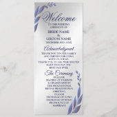 ウェルカム結婚ズパープルブルーフローラシルバーモダン プログラム (正面)