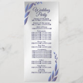 ウェルカム結婚ズパープルブルーフローラシルバーモダン プログラム (裏面)