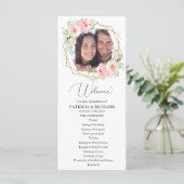 ウェルカム結婚式プログラムグリーン4x9 プログラム (スタンド正面)