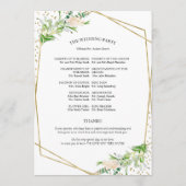 ウェルカム結婚・セレモニー・プログエレガントラム プログラム (裏面)