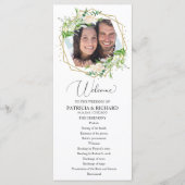 ウェルカム結婚・セレモニー・プログラムGreenery 4 x 9 プログラム (正面)