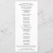 ウェルカム結婚・セレモニー・プログラムGreenery 4 x 9 プログラム (裏面)