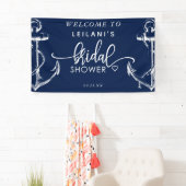 ウェルカム航海のいかりブライダルシャワーネイビー 横断幕 (インサイチュ)