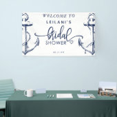 ウェルカム航海のいかりブライダルシャワーホワイト 横断幕 (トレードショー)