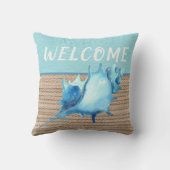 ウェルカム航海のシェルブルーカニの水のカラーロープ アウトドアクッション (裏面)