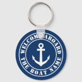 ウェルカム船カスタム船の名前の航海のいかり キーホルダー (正面)
