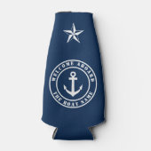 ウェルカム船カスタム船の名前の航海のいかり ボトルクーラー (正面)