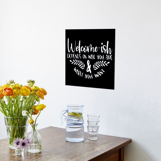 ウェルカム風シルバーフォイルユーモアのある 箔ポスター (レイダウン (キッチン))