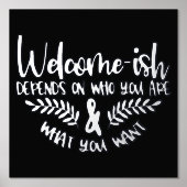 ウェルカム風シルバーフォイルユーモアのある 箔ポスター (正面)