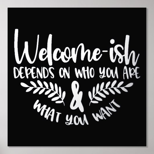 ウェルカム風シルバーフォイルユーモアのある 箔ポスター (正面)