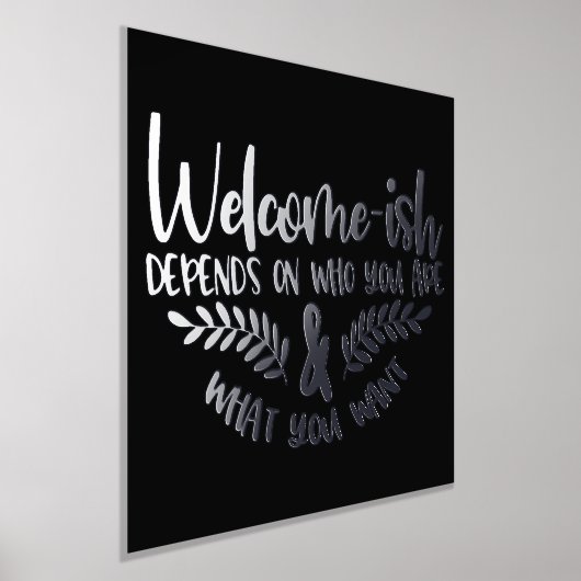 ウェルカム風シルバーフォイルユーモアのある 箔ポスター (レイダウン)