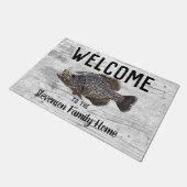 ウェルカム魚釣りクラッパイファミリーネームホームコテージ ドアマット (アングル)