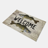 ウェルカム魚釣りワレイフィッシュレイクホームコテージ ドアマット (アングル)