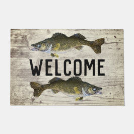 ウェルカム魚釣りワレイフィッシュレイクホームコテージ ドアマット