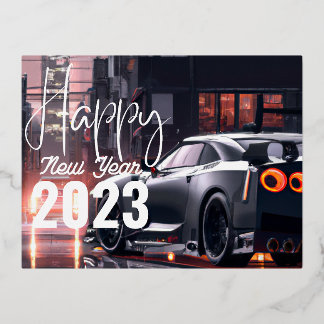 ウェルカム2023 - HAPPY NEW YEAR 2023デザイン 箔シーズンポストカード