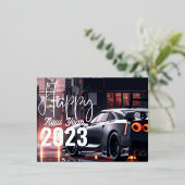 ウェルカム2023 - HAPPY NEW YEAR 2023デザイン 箔シーズンポストカード (立ち正面)