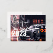 ウェルカム2023 - HAPPY NEW YEAR 2023デザイン 箔シーズンポストカード (正面/裏面)