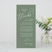 ウェルカム&サンクス 結婚式 ディナー サンクスカード プログラム (スタンド正面)
