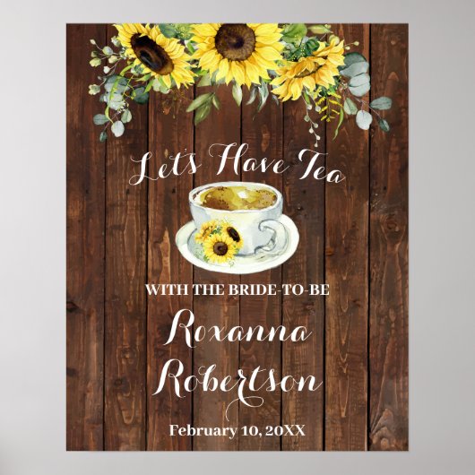 ウェルカム ティー ブライダル シャワー ひまわり グリーン サイン (正面)