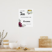 ウェルカム ティー ブライダル シャワー フローラル マルサラ サイン (キッチン)