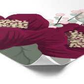 ウェルカム ティー ブライダル シャワー フローラル マルサラ サイン (角)