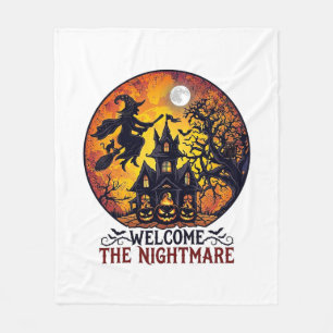 ウェルカム ナイトメア ハロウィン ハウンテッドハウス 飛ぶ フリースブランケット