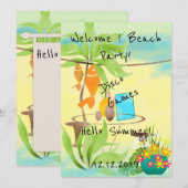 ウェルカム!ビーチパーティー 招待状 (正面/裏面)