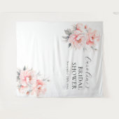 ウェルカム フローラル 牡丹 ブッシュピンク ブライダルシャワー タペストリー (正面(横))