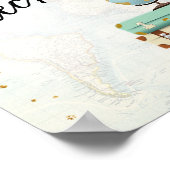 ウェルカム ブライズシャワー ピンク トラベル アドベンチャー ポスター (角)